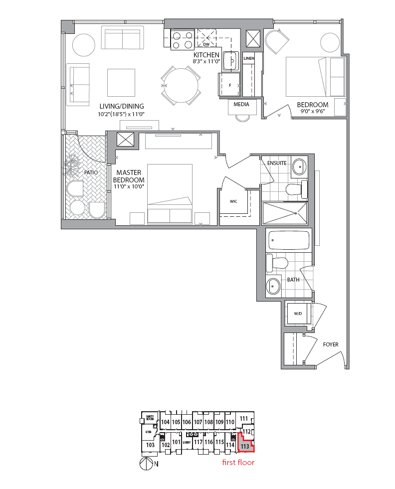 2a- two bedroom + den